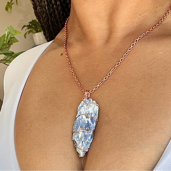 One of a Kind, Blue Kyanite Gemstone Necklace - Picture 2 of 6